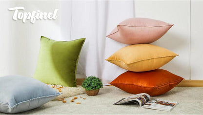 4er Set Samt Kissenbezüge 40x40cm Grau für Sofa, Schlafzimmer, Wohnzimmer - Flauschige Dekokissenhüllen - Einfarbig