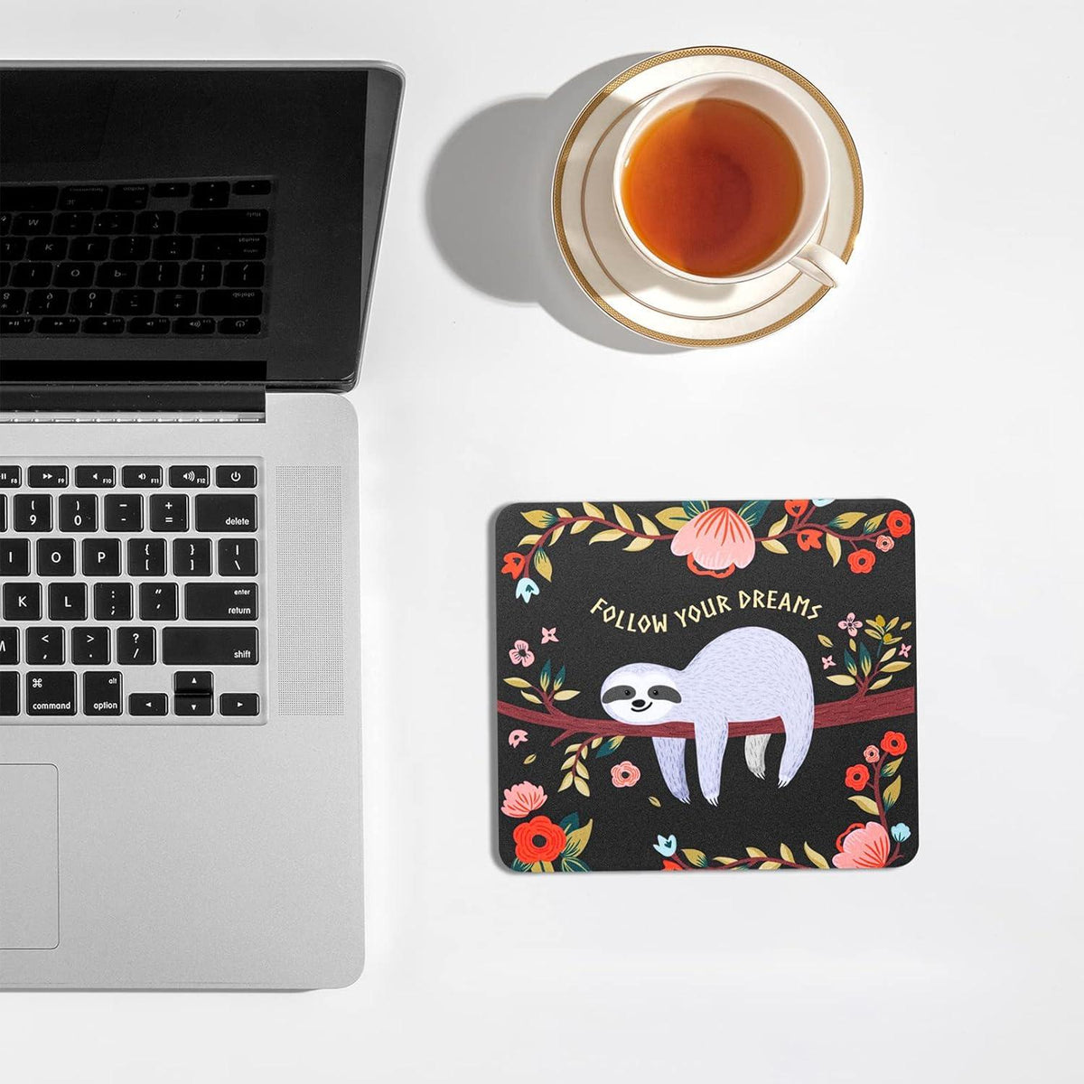 Kleines Mauspad 18 x 16 cm Mini Mousepad Bunt Lustiges Design Faultier