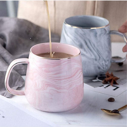 Marmoroptik Keramik Kaffeetasse 320ml - Grau, Geschenk für