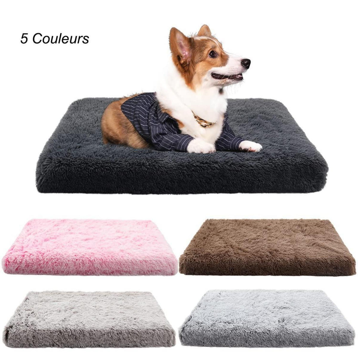 Flauschiges Hundebett mit Memory Foam – 120x80cm Braun