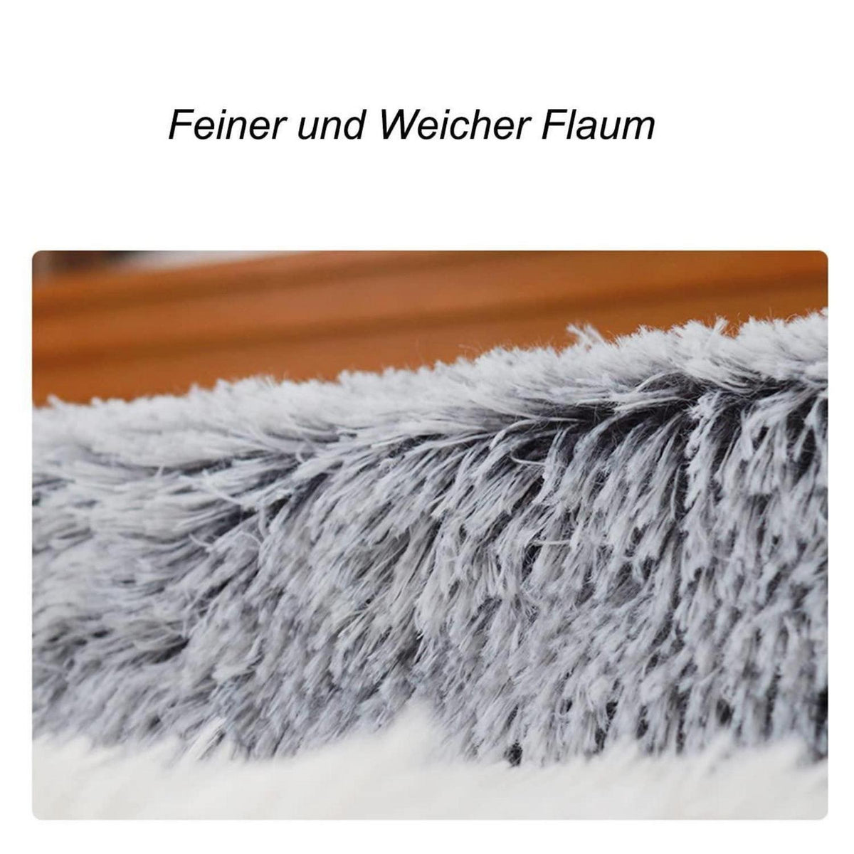 Flauschiges Hundebett mit Memory Foam – 120x80cm Grau