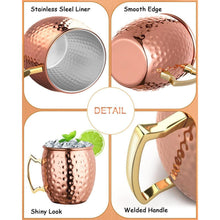 Moscow Mule Becher Set 4er mit Zubehör, Kupferoptik