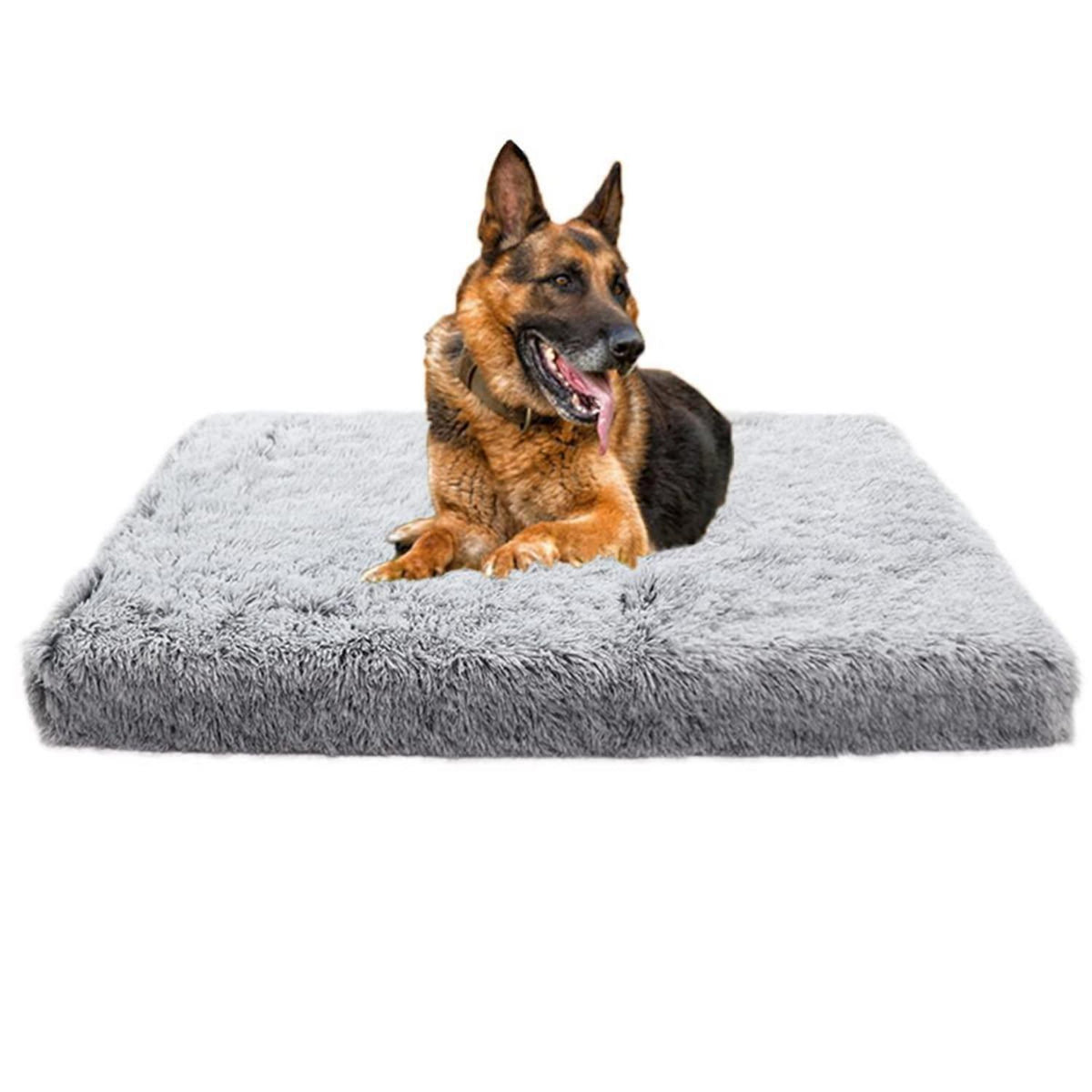 Flauschiges Hundebett mit Memory Foam – 100x60cm Grau