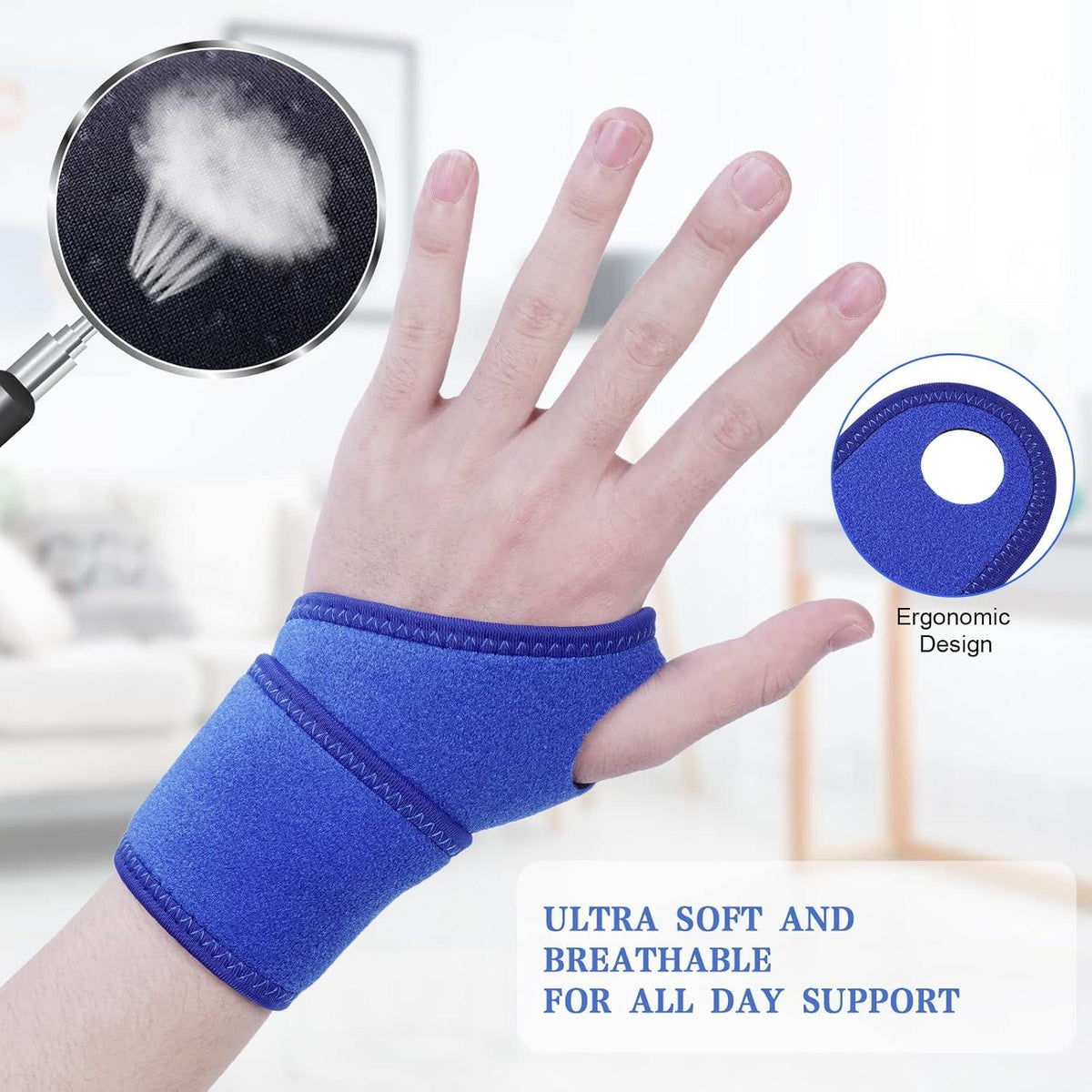Handgelenkbandage Handgelenkstütze Klettverschluss Blau Sport