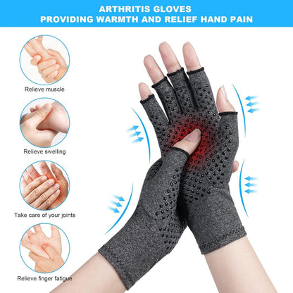 Arthritis Kompressionshandschuhe Fingerlose Schmerzlinderung Schwarz