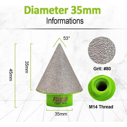 Diamant Fingerfräser 35mm M14 zum Anfasen von Löchern