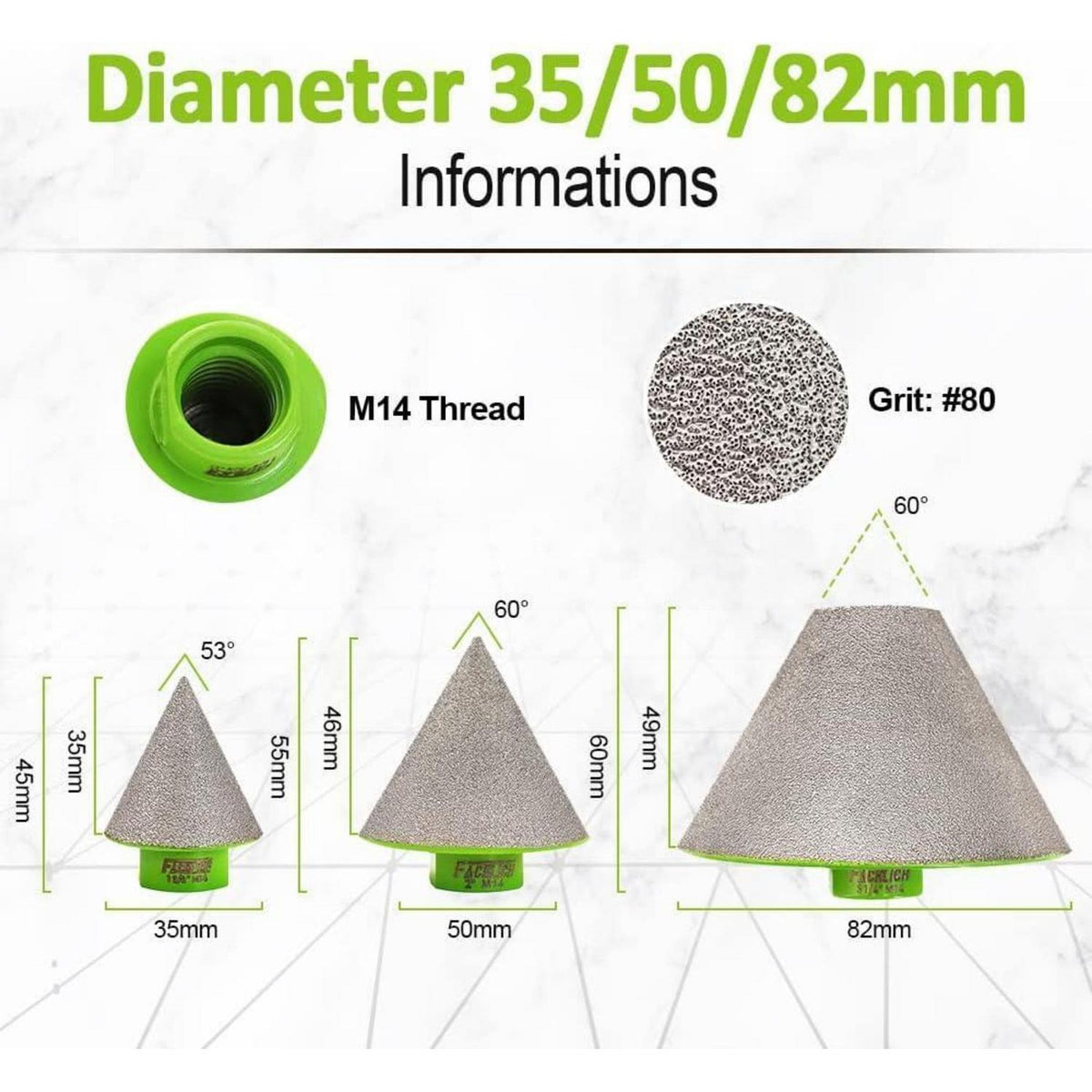 Diamant Fingerfräser 35mm M14 zum Anfasen von Löchern