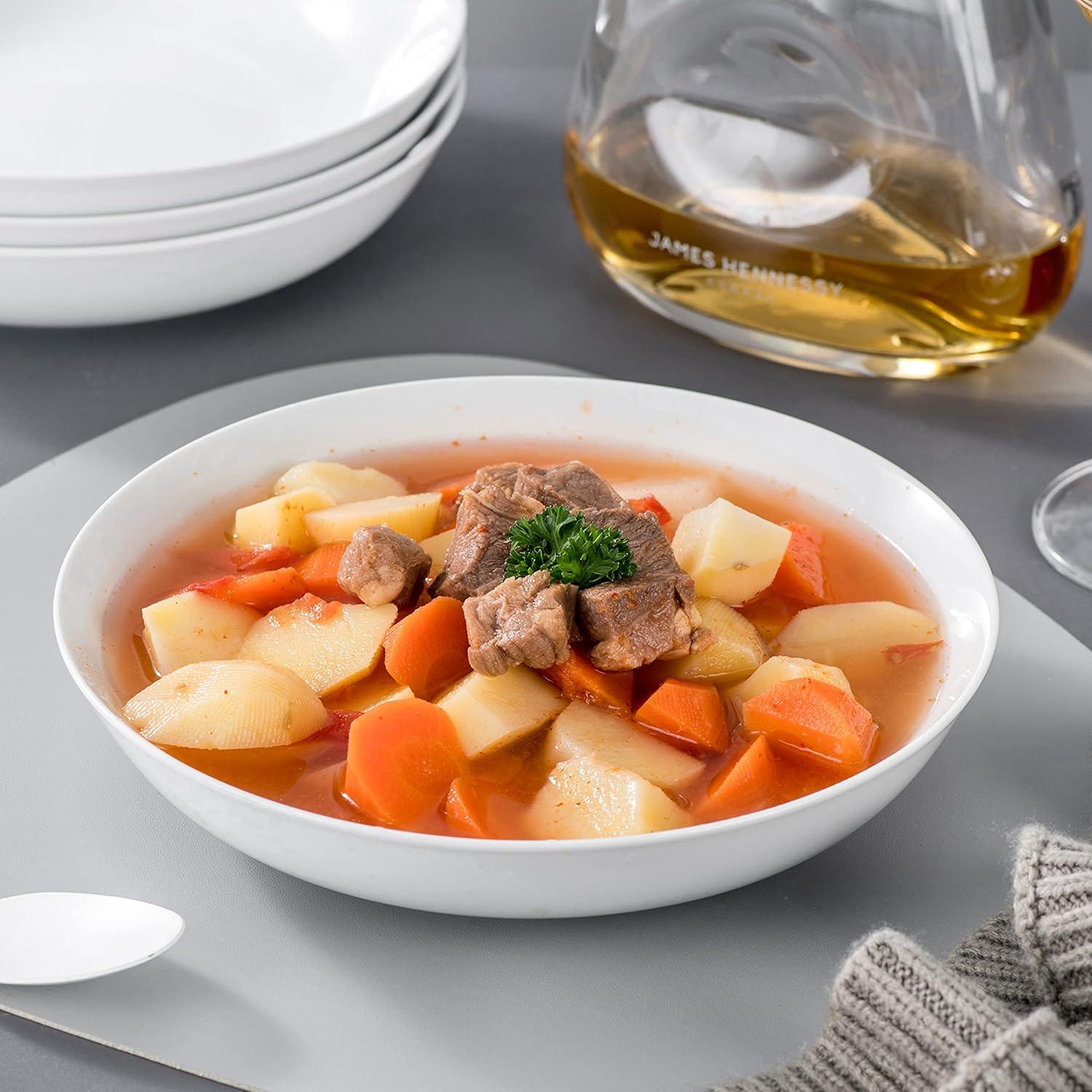 Porzellan Schüssel Set 6 TLG 1200ml Tiefe Teller Pastateller