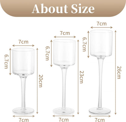 Teelichthalter Glas Kerzenständer Stumpenkerzen Windlichter 3er Set