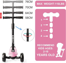 Kinderroller mit LED Rädern und höhenverstellbarer