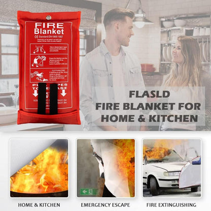 Feuerlöschdecke Notfall Flucht Sicherheitsdecke Zuhause 1,2m x 1,2m