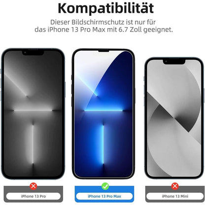 Panzer Schutzglas iPhone 13 Pro Max und Kamera Glas Set 9H 4