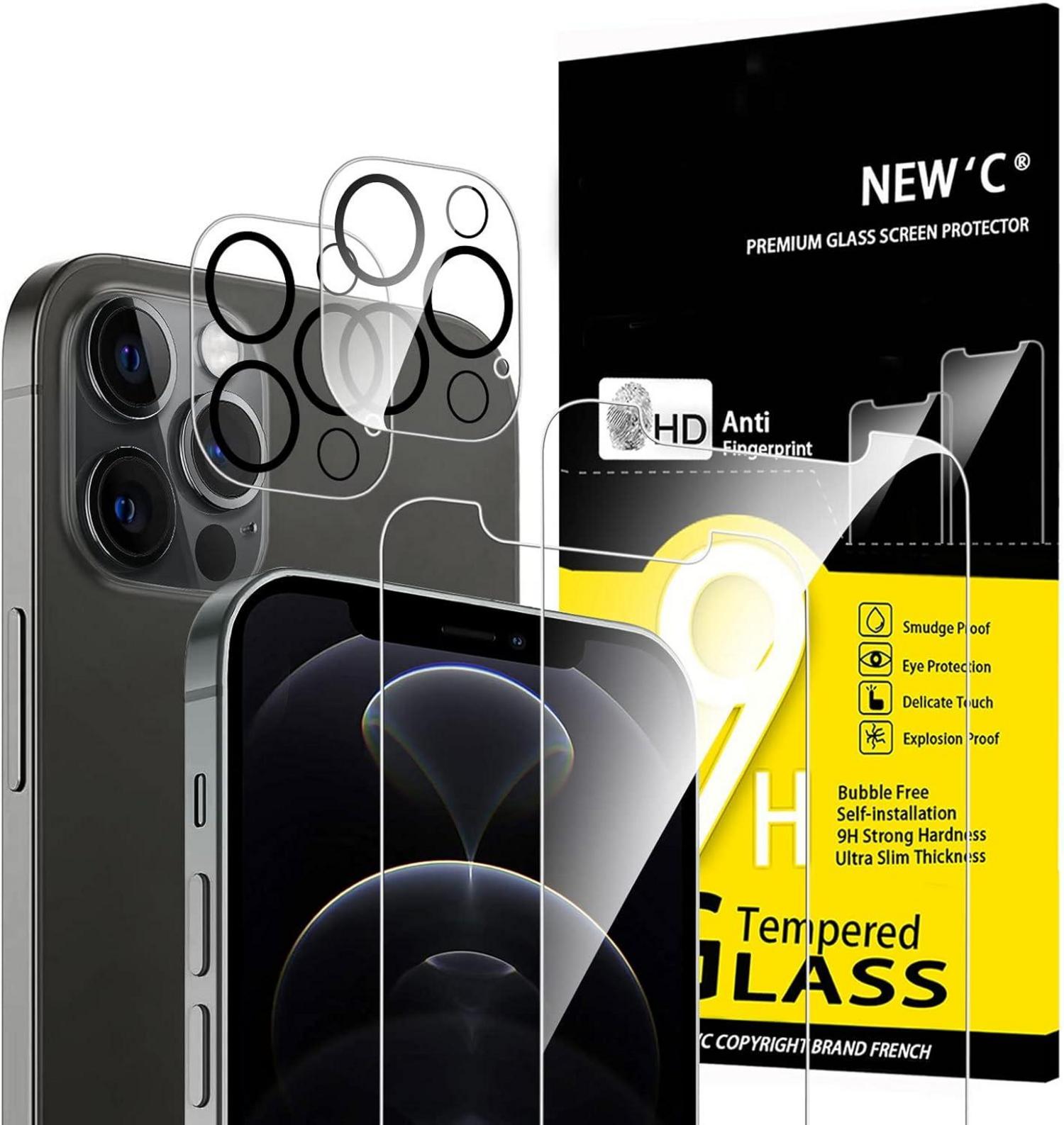 Panzer Schutz Glas iPhone 12 Pro Max Kameraschutz Set