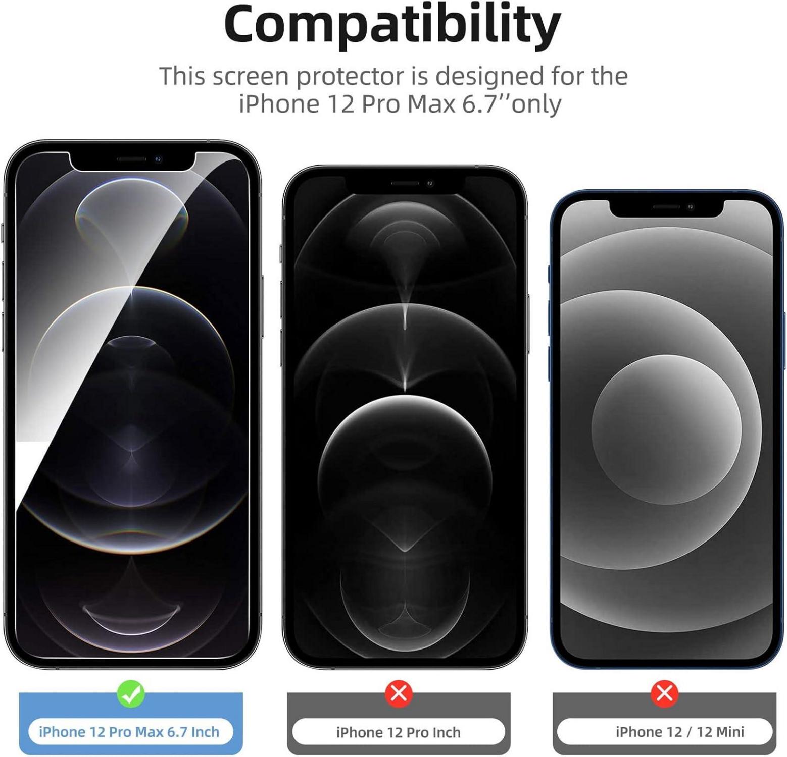 NEW'C iPhone 12 Pro Max Panzer Schutzglas und Kamera Schutzglas- 4er Set
