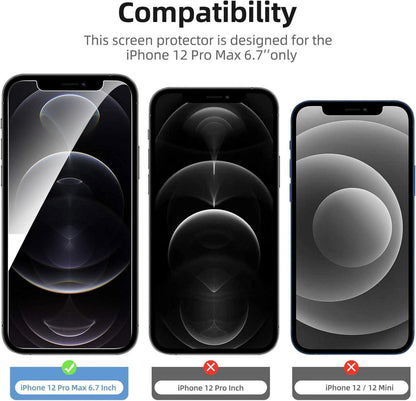 NEW'C iPhone 12 Pro Max Panzer Schutzglas und Kamera Schutzglas- 4er Set