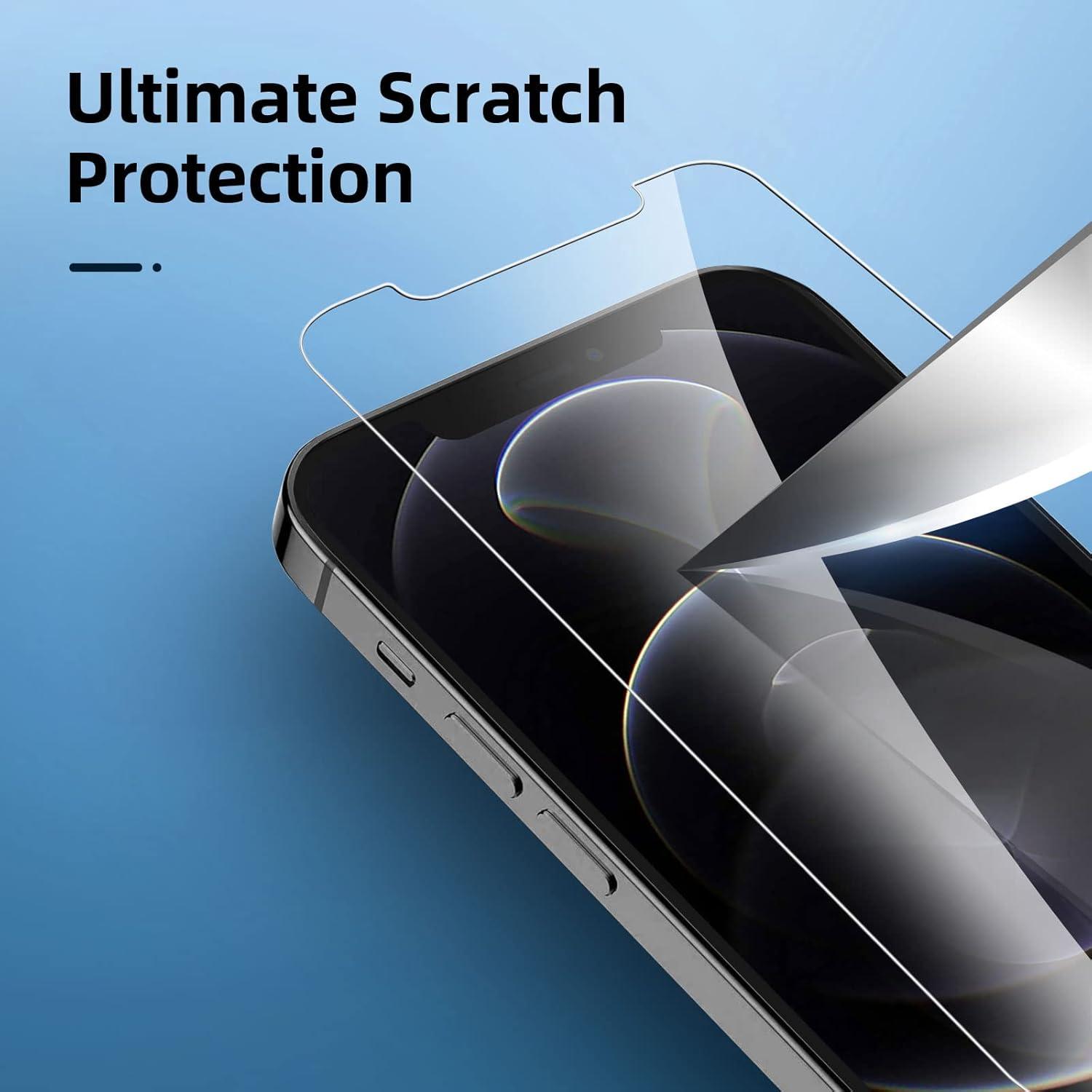 Panzer Schutzglas-Set für iPhone 12 Pro Max, 4 Stück - Kratzfest, blasenfrei, 9H