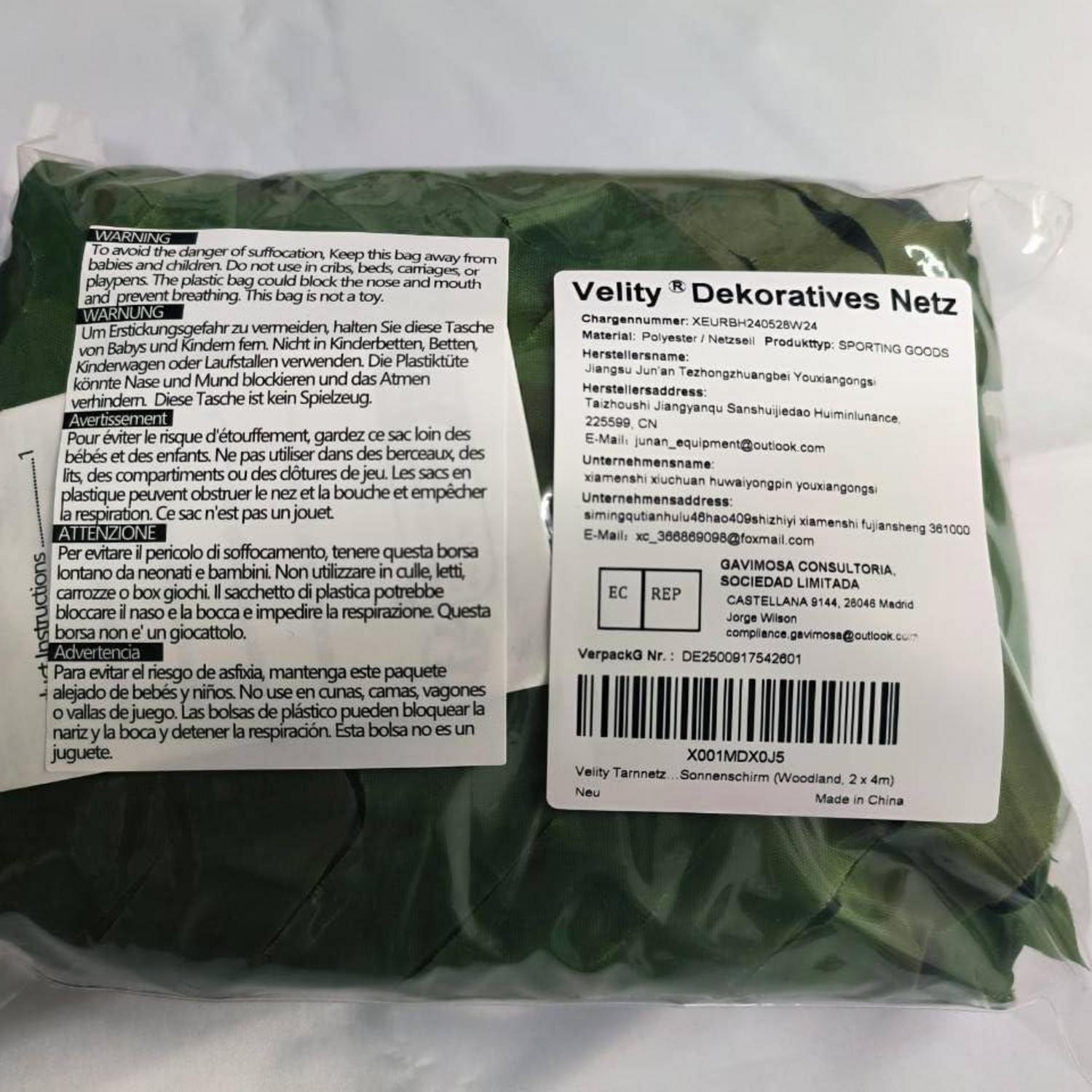 Velity Tarnnetz Jagd Netz Camouflage Netz Sonnenschutz 2 × 4 M Woodland