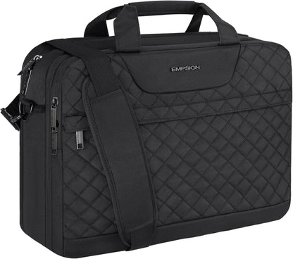 EMPSIGN Laptop Tasche 17 Zoll Wasserdicht Schwarz Business Aktentasche