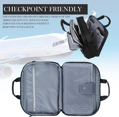 EMPSIGN Laptop Tasche 17 Zoll Wasserdicht Schwarz Business Aktentasche