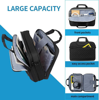 EMPSIGN Laptop Tasche 17 Zoll Wasserdicht Schulter Umhängetasche Schwarz