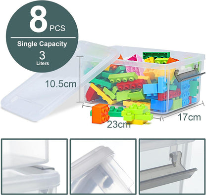 Kerhouze Stapelbare Aufbewahrungsboxen 3L 8er-Set mit Deckel