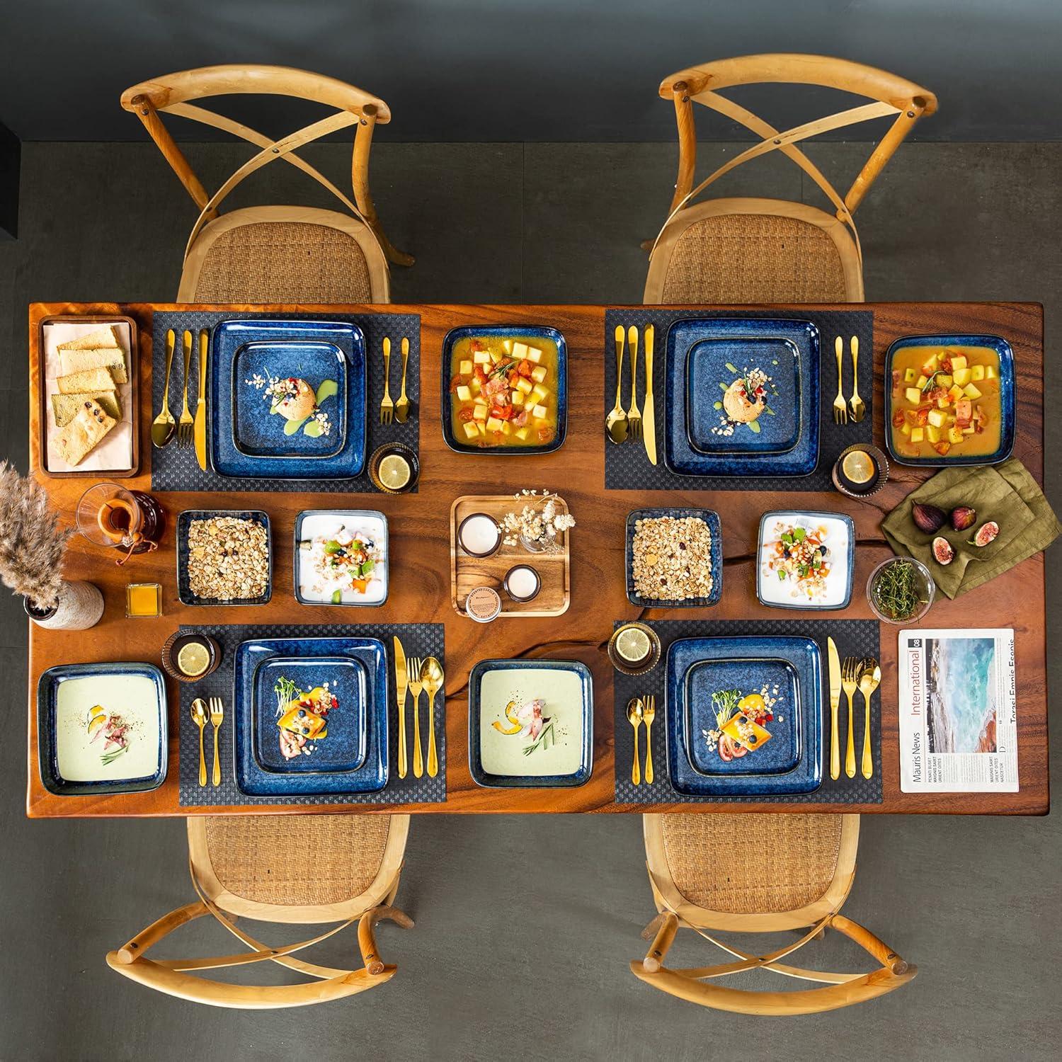Vancasso STERN 32tlg. Steinzeug Tafelservice Set Blau
