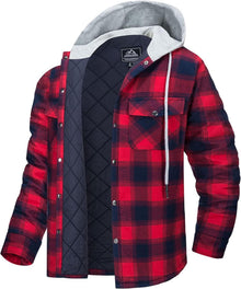 Kariertes Hemdjacke Winter Baumwolle Gefüttert Hoodie Warme