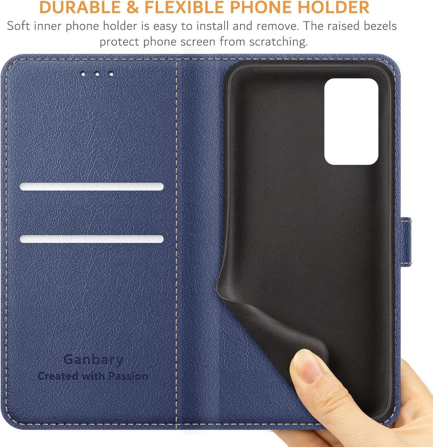 Handyhülle Samsung Galaxy A52 A52s 5G Leder Tasche Flipcase Blau