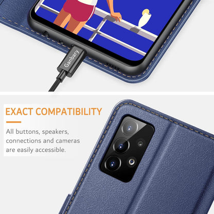 Samsung Galaxy A52 A52s 5G Handyhülle Leder Flipcase Blau Magnetverschluss