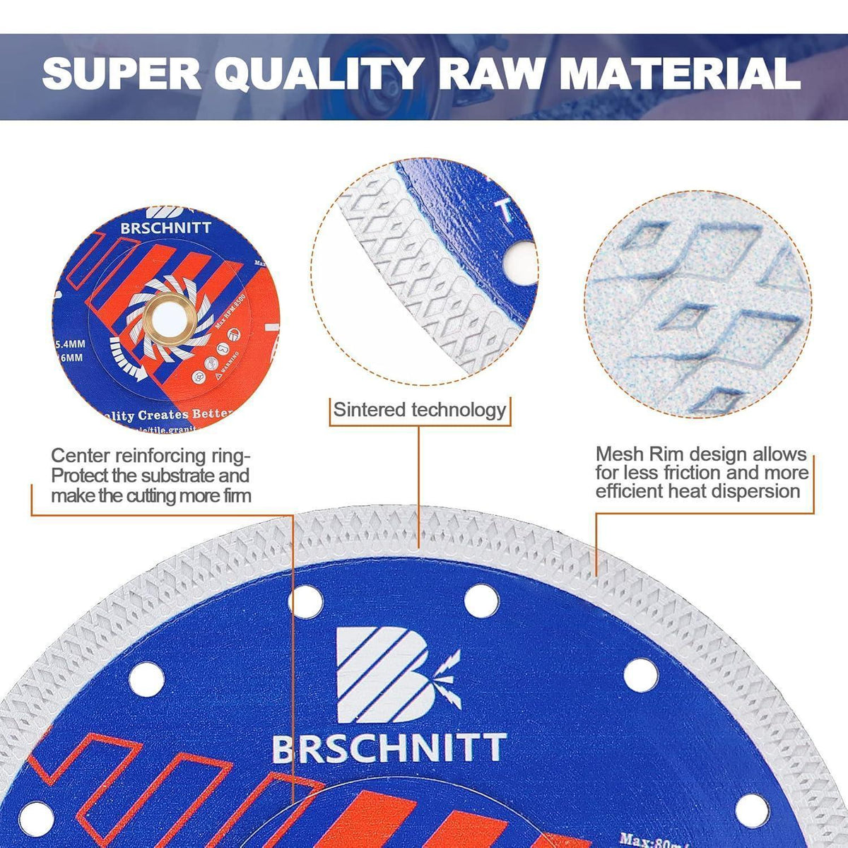 Diamant Trennscheibe 200mm Turbo Mesh für Fliesen & Stein