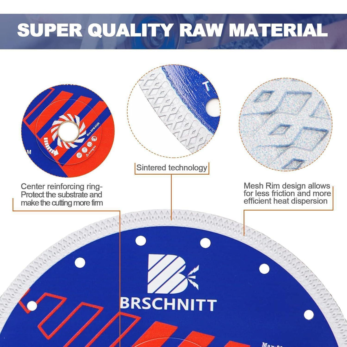 Diamant Trennscheibe 230mm Turbo Mesh für Fliesen & Stein (2 Stück)
