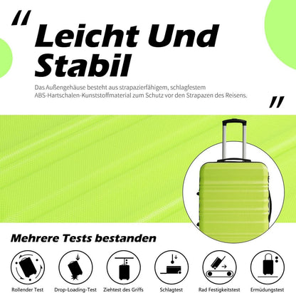 Hartschalen-Koffer Trolley Rollkoffer TSA-Schloss 4 Rollen Handgepäck