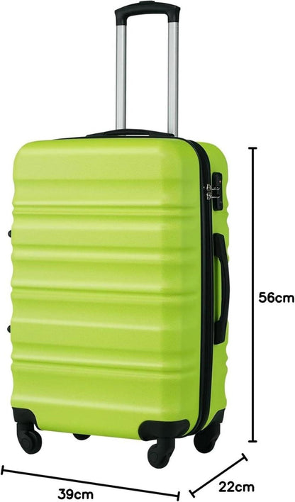 COOLIFE Hartschalen-Koffer Trolley Handgepäck mit TSA-Schloss, 4 Rollen, Grün
