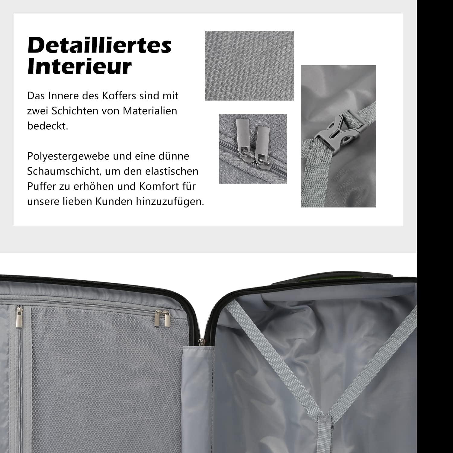 Hartschalen-Koffer Trolley Rollkoffer Reisekoffer TSA Grün