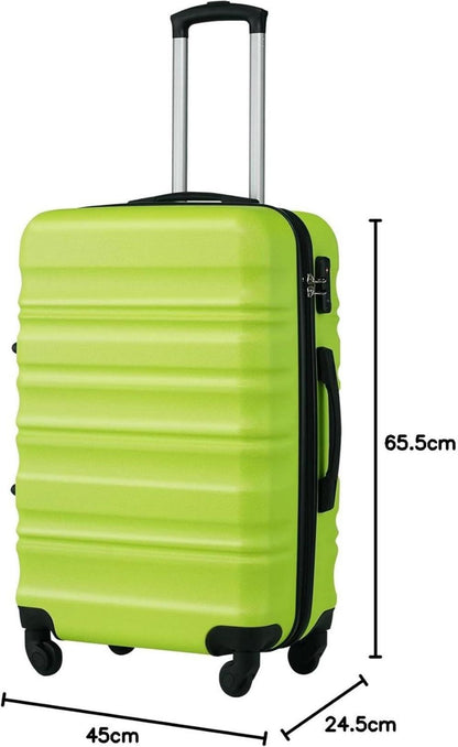 COOLIFE Hartschalen-Koffer Trolley Rollkoffer Grün TSA-Schloss 4 Rollen
