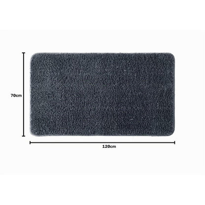 Rutschfester Badezimmerteppich dunkelgrau 70x120 cm Mikrofaser