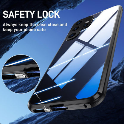 Samsung Galaxy S22 Ultra 5G Hülle Magnetische Adsorption 360 Grad Schutz Schwarz