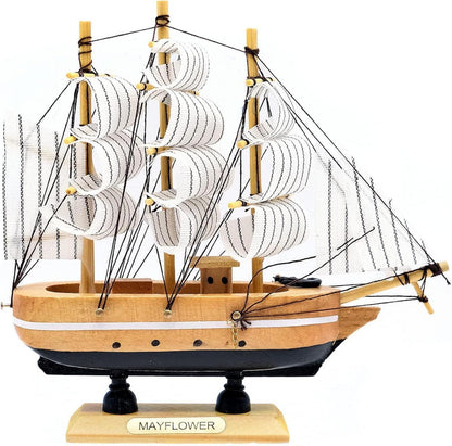 Kleines 16CM Holzsegelboot Modell Dekoration Nautische Maritime Deko