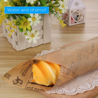 100 Blätter Deli Papier Pommes Burger Wrap Butterbrot