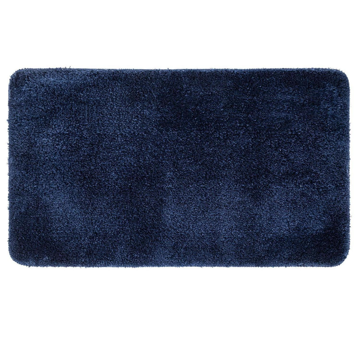 Rutschfester Badezimmerteppich dunkelblau 70x120 cm Mikrofaser