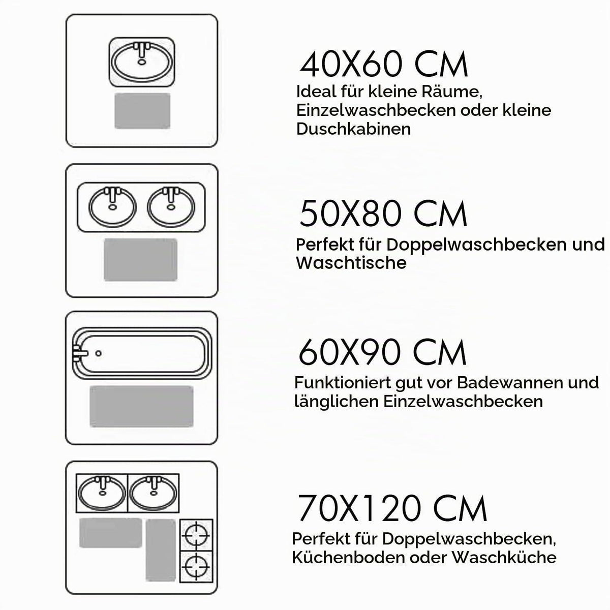 Rutschfester Badezimmerteppich dunkelblau 70x120 cm Mikrofaser