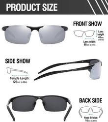 Herren Polarisierte Sportbrille Ultraleicht Al-Mg