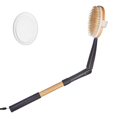 2-in-1 Körperbürste mit langem Griff und Naturborsten