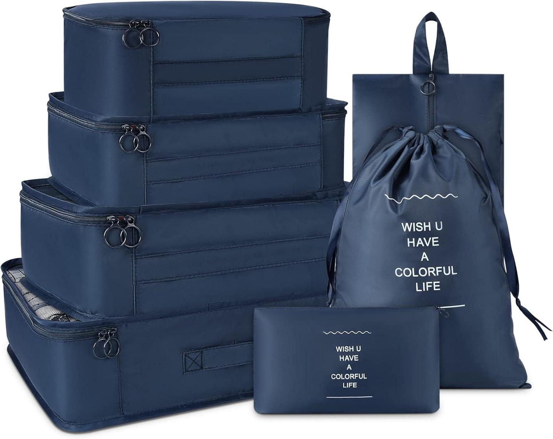 Verpackungswürfel Set Reisetaschen Organizer 7tlg. Marine