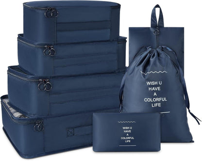 Verpackungswürfel Set Reisetaschen Organizer 7tlg. Marine