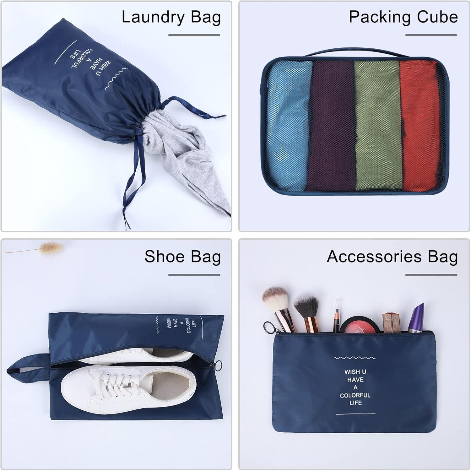Verpackungswürfel Set Reisetaschen Organizer 7tlg. Marine