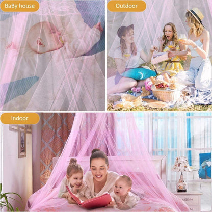 Moskitonetz Bett Rosa für Doppel- & Einzelbetten