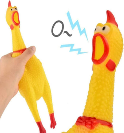 2er Pack XFLYP Quietschende Hühner Hundespielzeug, Gelb, 17cm