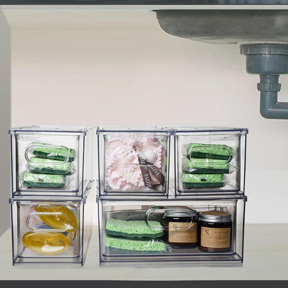 Kühlschrank Organizer Schublade Set mit Griff, Stapelbar