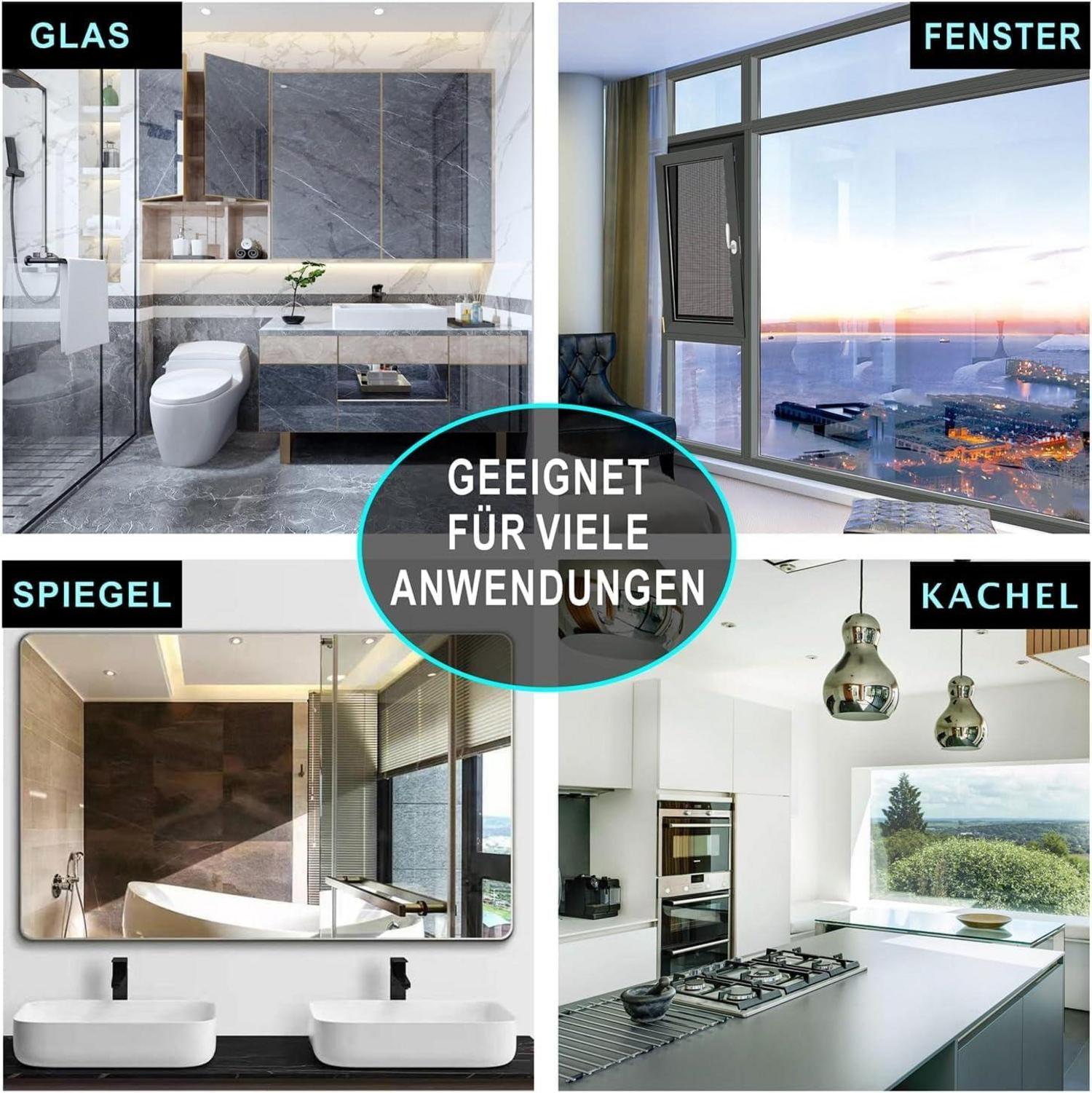 Duschabzieher Set 23 cm Silikon Fensterabzieher Schwarz